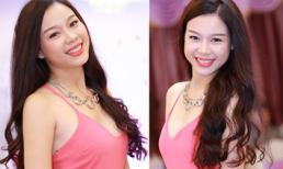 Trương Tùng Lan gam hồng rạng rỡ đi sự kiện