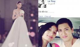 Lê Thúy tung ảnh mặc váy cô dâu, úp mở chuyện lên xe hoa?