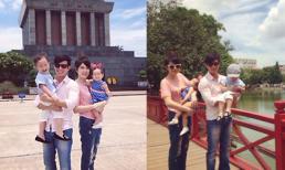 Gia đình Lý Hải - Minh Hà đi thăm hàng loạt danh lam thắng cảnh ở Hà Nội