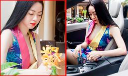 Vũ Hoàng Điệp “hờ hững” vòng một, lái xế hộp mui trần tiền tỷ đi uống cà phê