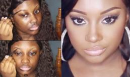 Cô gái da đen loang lổ "lột xác" ngưỡng mộ sau 10 phút trang điểm