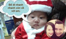 Con trai Tuấn Hưng 'nhắn gửi' bố đi mau về cực yêu
