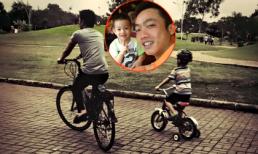 Vắng Hà Hồ Subeo đạp xe đi chơi cùng bố