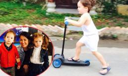 Con trai Hồng Nhung mặc áo ba lỗ 'cưỡi' xe scooter cực yêu