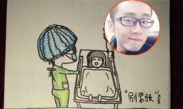 Cảm động bác sĩ trẻ vẽ tranh minh họa giao tiếp với bệnh nhân bị điếc