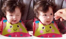 Cadie vừa ăn vừa ''đá lông nheo'' cực yêu