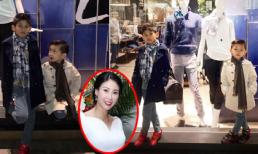 Hai con trai Hà Kiều Anh sành điệu như mẫu nhí