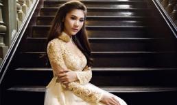 Kim Dung e ấp trong áo dài Huỳnh Lợi