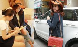 Hoàng Thùy Linh diện hàng hiệu, lái xế sang đi làm đẹp