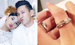 Cận cảnh nhẫn cưới đẹp giản dị của Lê Thúy và Khải An