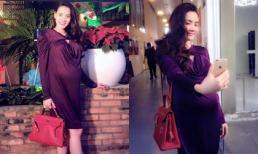 Trang Nhung bụng bầu to vẫn đi làm đẹp 