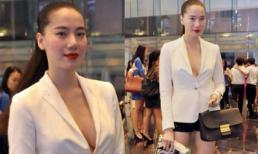 Chung Thục Quyên mặc táo bạo ở sân bay