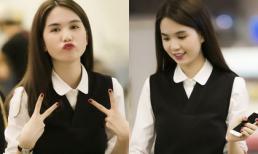 Ngọc Trinh diện style như nữ sinh lên đường sang châu Âu