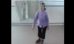 'Tròn mắt' xem cụ già trượt patin