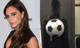 Vic ngộ nghĩnh đeo ba lô hình trái bóng của con trai