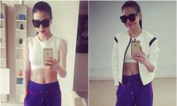 Trà Ngọc Hằng khoe 'eo con kiến' với áo crop top