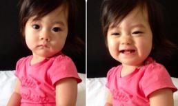 Con gái Đoan Trang cười 'toe toét', khoe răng mới nhú cực yêu