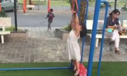 Con gái Hoa hậu Hương Giang đu xà cực yêu