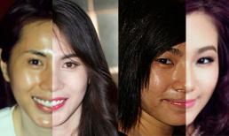 Khuôn mặt 'vịt bầu - thiên nga' của sao Việt trước và sau trang điểm