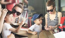 Mẹ con Subeo rạng rỡ, tươi tắn đi chơi cuối tuần