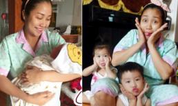 Ốc Thanh Vân hạnh phúc đoàn tụ gia đình sau khi sinh con ở viện