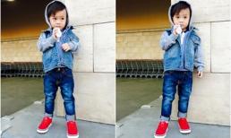 Bé Jacky Minh Trí diện đồ cực chất như mẫu nhí