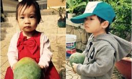 Hai con Lý Hải ăn diện sành điệu về quê tảo mộ