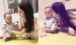 Ngọc Trinh trổ tài nựng cháu cực khéo