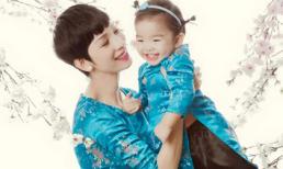 Con gái Xuân Lan diện áo dài điệu đà và đáng yêu bên mẹ