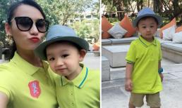 Lã Thanh Huyền và con trai sành điệu thời trang áo đôi