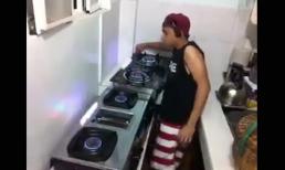 Tập làm DJ với dàn... bếp gas