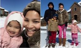 Hồng Ngọc 'quậy hết cỡ' cùng gia đình trên tuyết