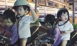 Hai con Lý Hải 'lái xe ôm' gây sốt cộng đồng mạng