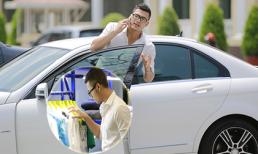 Vũ Tuấn Việt lái xế sang đi mua sắm