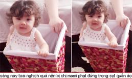 Bé Cadie bị mẹ phạt đứng trong sọt vẫn tươi rói