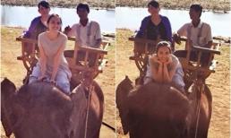 Diễm Hương 'trốn con' lên buôn cưỡi voi 