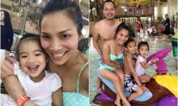 Gia đình Hồng Ngọc vui tươi nghịch nước giữa trời đông