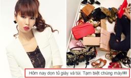 Hà Anh 'chịu chơi' khi loại bỏ hàng loạt giày và túi xách đắt tiền