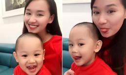 Lã Thanh Huyền và con trai siêu nhí nhố bên nhau