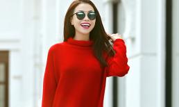 Trà Ngọc Hằng 'đỏ rực' xuống phố