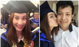 Diễm My 9x hôn bạn trai đại gia trong lễ tốt nghiệp Đại học
