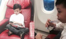 Subeo hào hứng ngồi ghế máy bay hạng sang