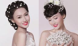 Búi tóc cao xu hướng làm tóc đẹp cho cô dâu 2015