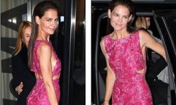 Katie Holmes già nua, kém sắc dù diện váy hồng gợi cảm