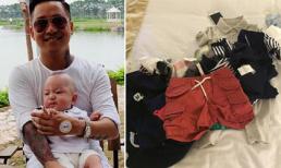 Tuấn Hưng khoe mua sắm loạt quần áo hàng hiệu cho con trai 