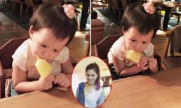 Con gái Vũ Thu Phương ngồi ăn kem siêu đáng yêu