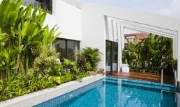 Choáng với nhà ba tầng xây bể bơi trên nóc