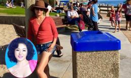 Thúy Nga 'xì tin' tạo dáng bên... thùng rác