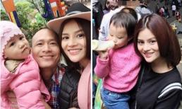 Gia đình Vũ Thu Phương rạng rỡ đi lễ chùa