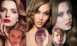 Ngỡ ngàng gương mặt khác biệt của siêu mẫu trước và sau trang điểm